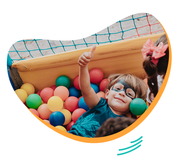 Children playing in ball pit